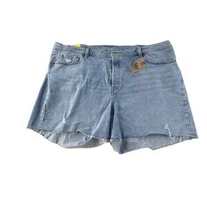 Levi's 501 High Rise Women's Denim Shorts 24W Button Fly Raw Hem Vintage Wash
